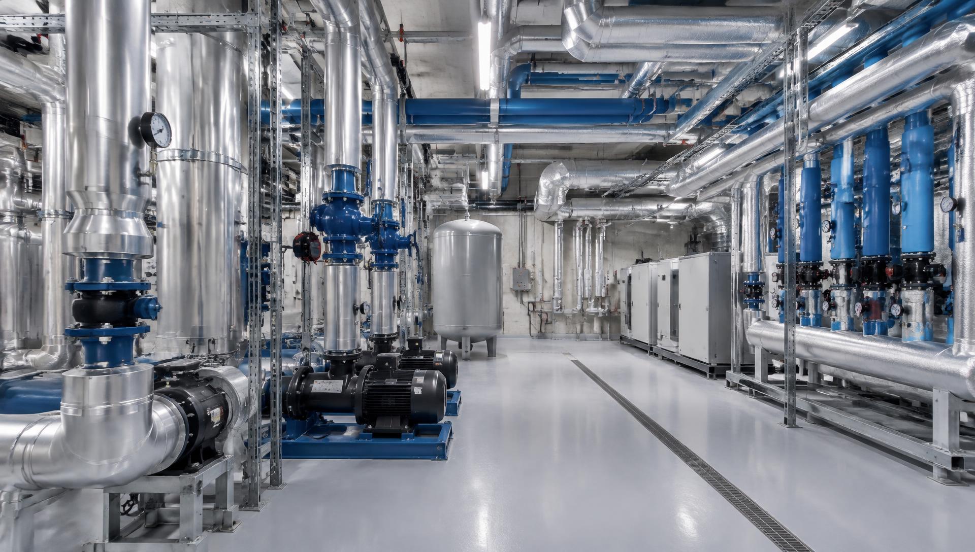 Modern mechanical plantroom