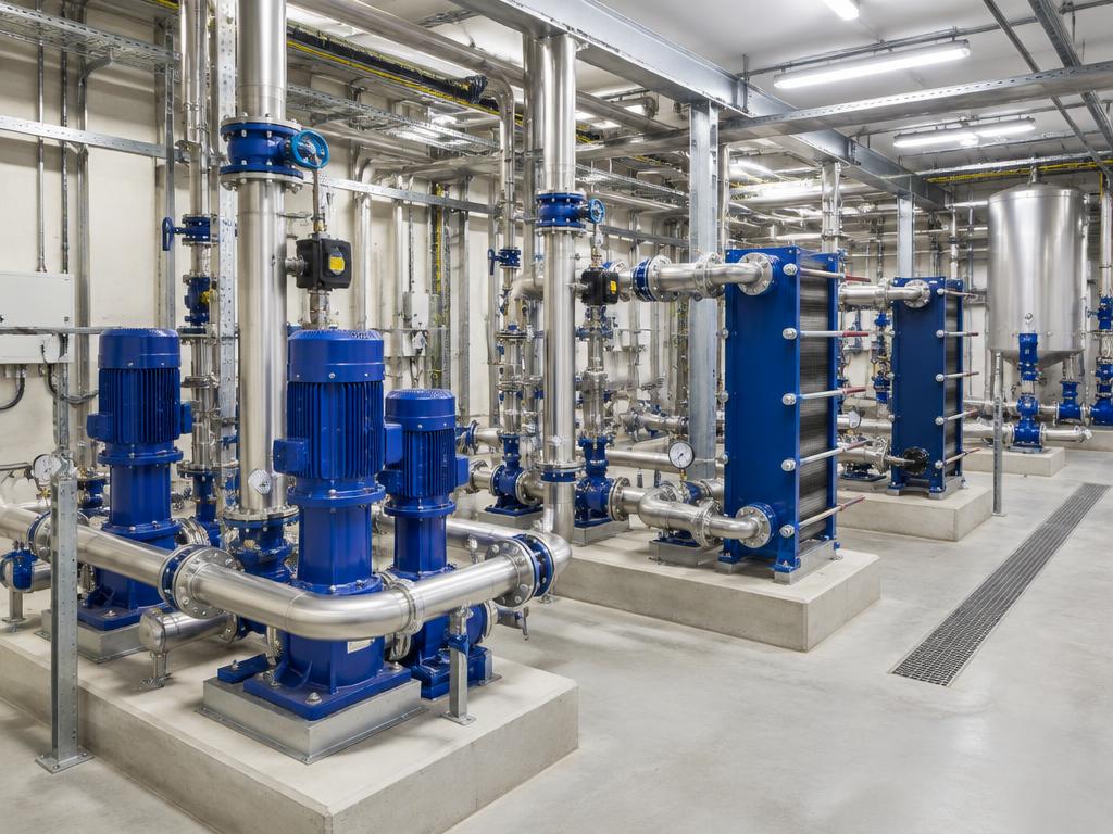 Clean industrial plantroom installation